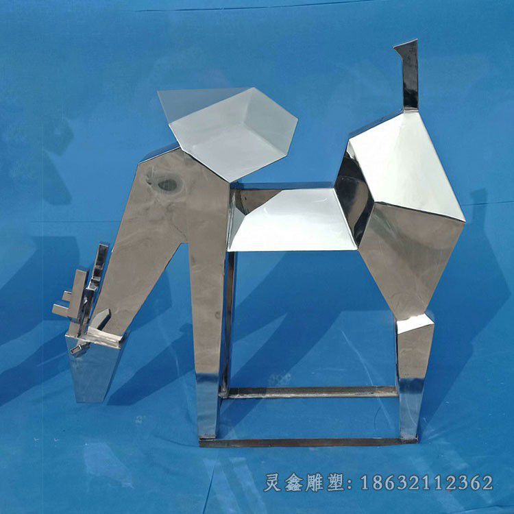 几何小鹿不锈钢商场雕塑