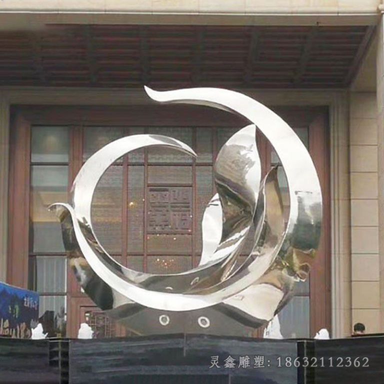 不锈钢镜面凤凰小区雕塑