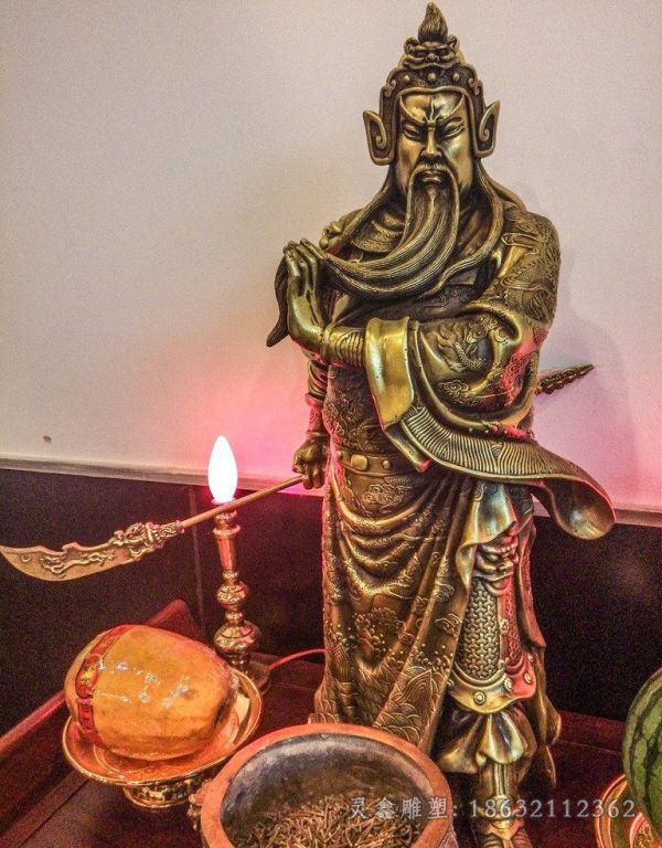 武财神关公庭院景观铜雕
