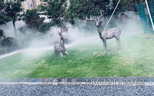 镂空小鹿园林不锈钢雕塑