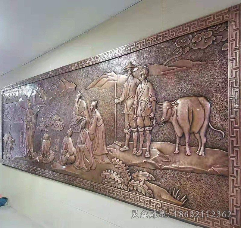 浮雕农耕人物景观铜雕