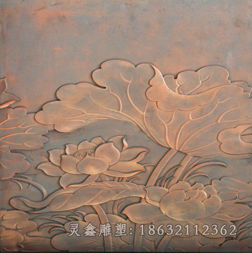 浮雕荷花公园景观铜雕