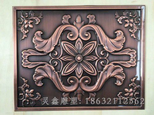 浮雕花纹校园景观铜雕