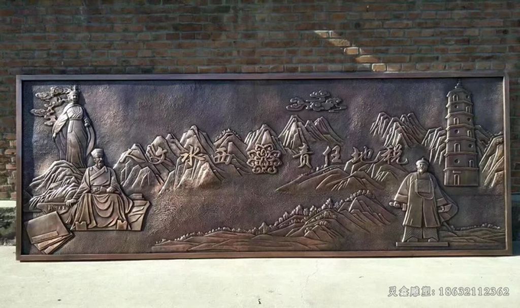古代人物浮雕壁画铜雕