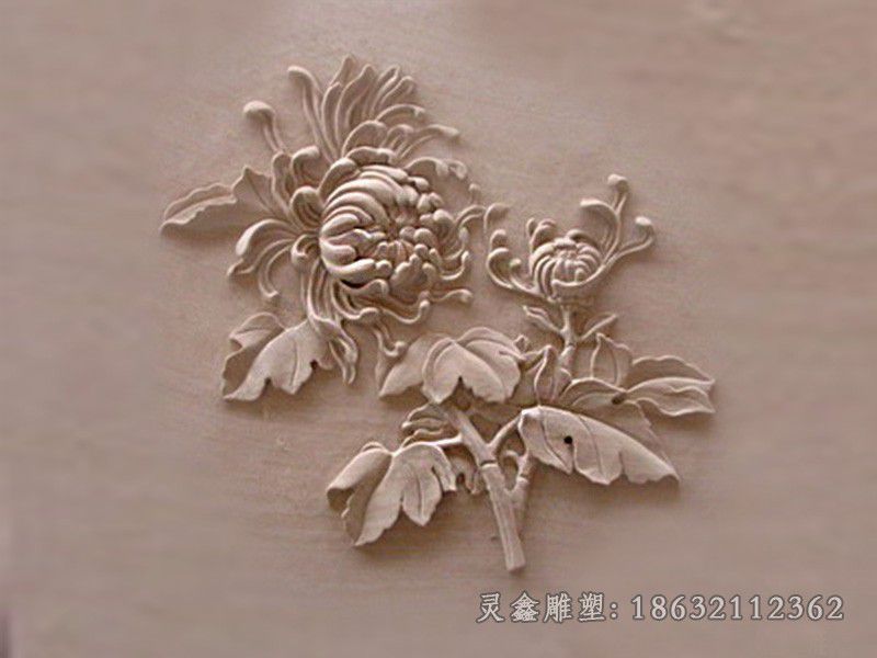 浮雕菊花城市景观铜雕