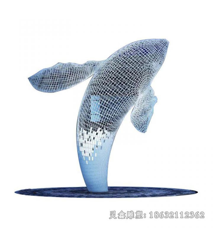 不锈钢镂空海豚广场雕塑