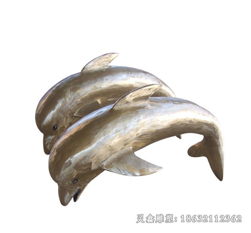 彩绘海豚广场不锈钢雕塑