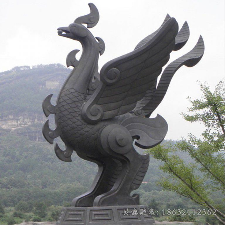 抽象凤凰广场景观铜雕