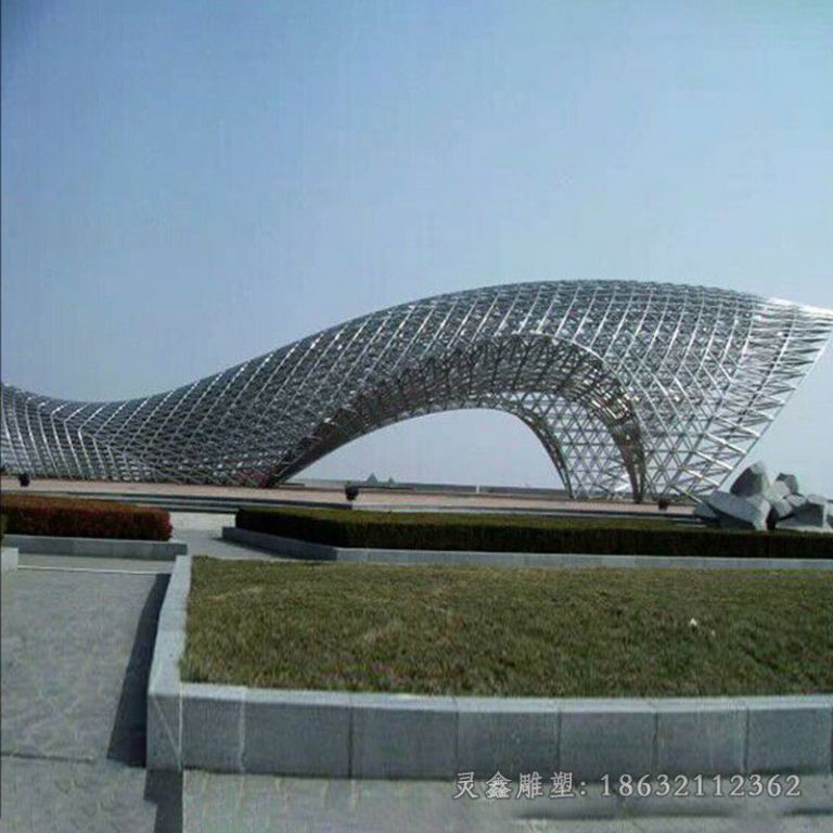 不锈钢镂空海浪公园雕塑