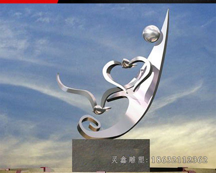 抽象海豚小区不锈钢雕塑