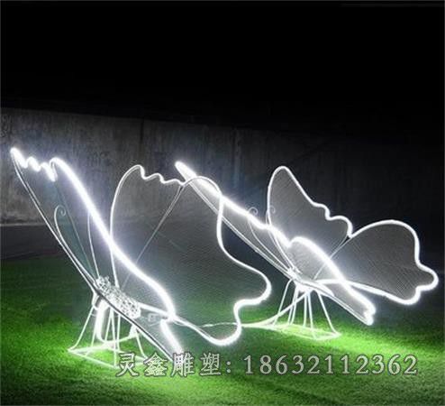 不锈钢发光蝴蝶城市雕塑
