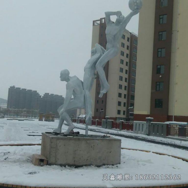 不锈钢打篮球城市雕塑