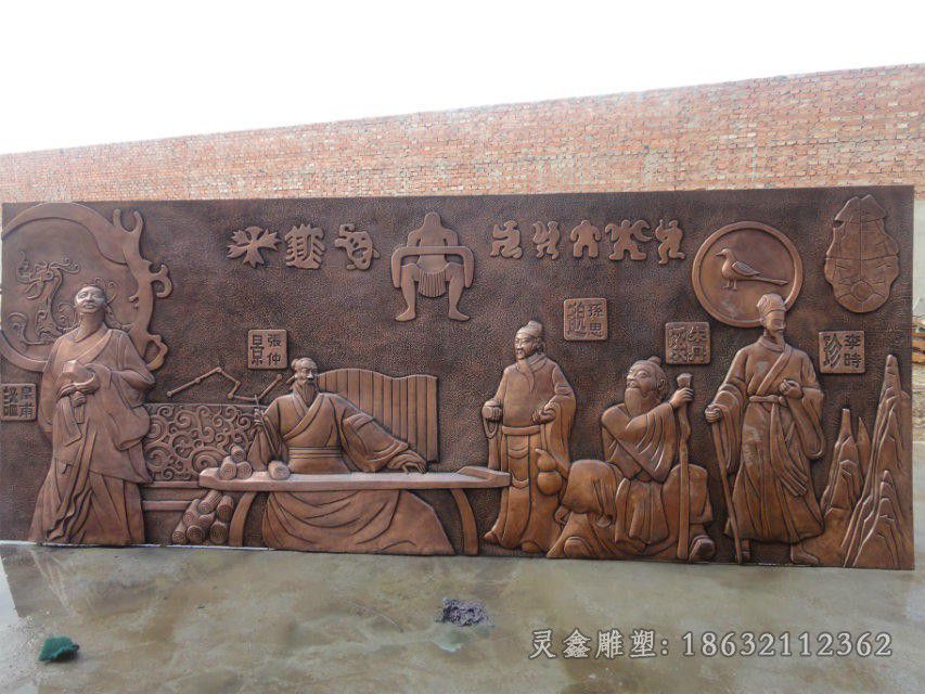 浮雕古代名医人物铜雕