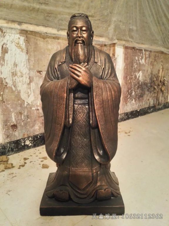 思想家孔子校园景观铜雕