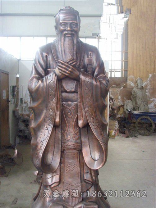 先师孔子街边景观铜雕