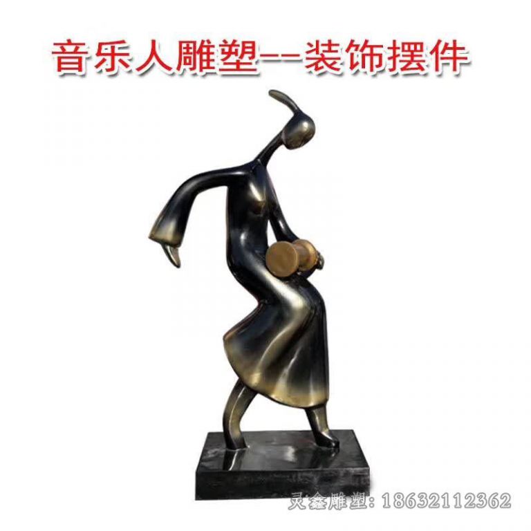 抽象音乐人物商场铜雕