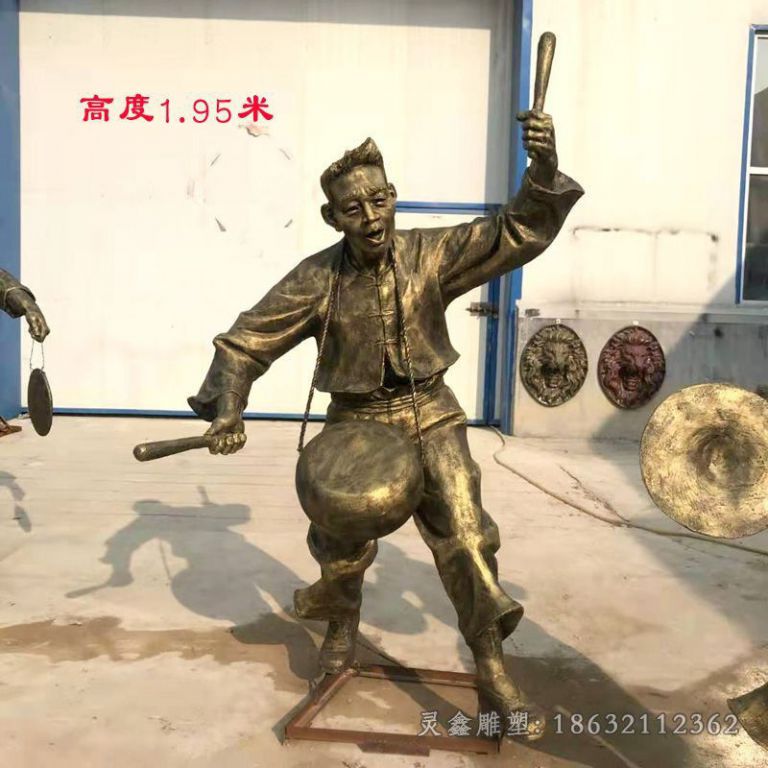 吹拉弹唱乐器庭院铜雕