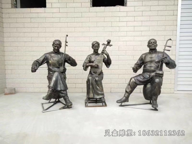 吹拉弹唱乐器街边铜雕