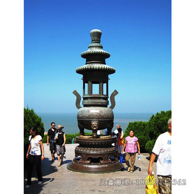 三足香炉广场景观铜雕