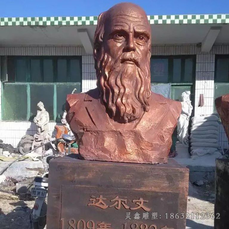 达尔文胸像城市铜雕