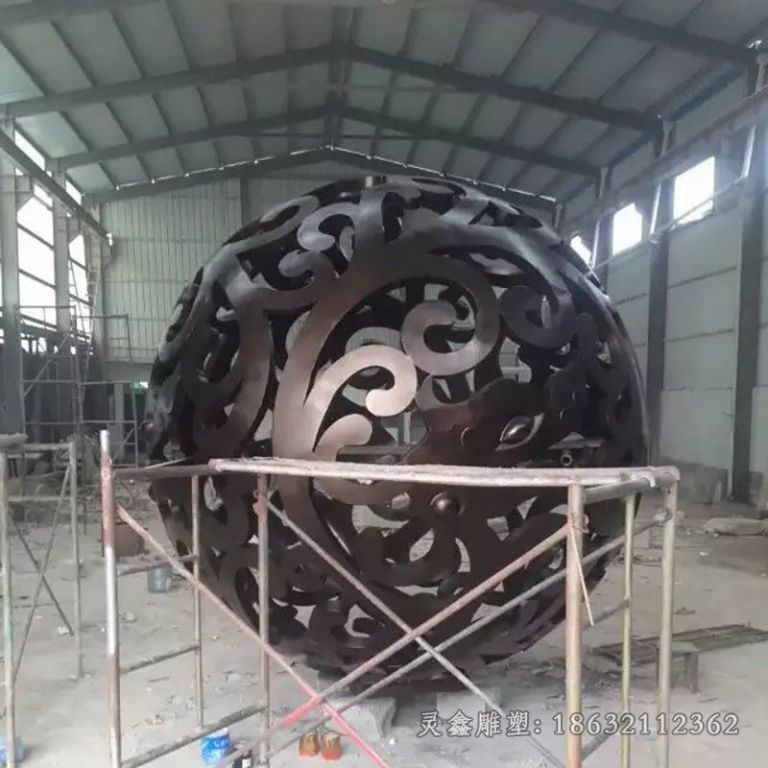 抽象镂空球户外不锈钢雕塑