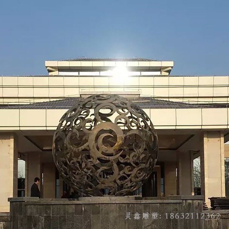 抽象镂空球园林不锈钢雕塑