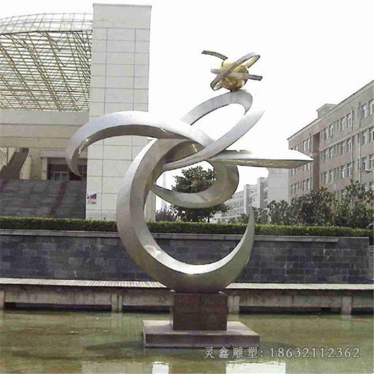 异形圆环不锈钢广场雕塑
