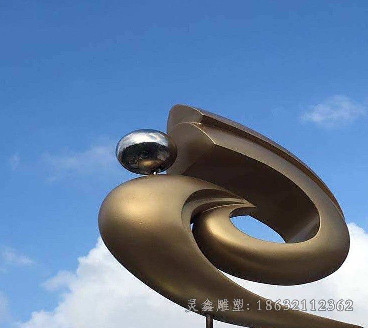 彩绘异形圆环不锈钢雕塑