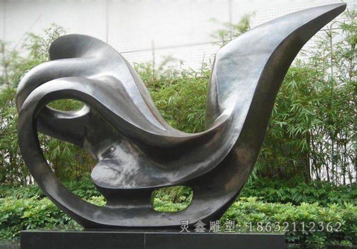 异形圆环不锈钢校园雕塑