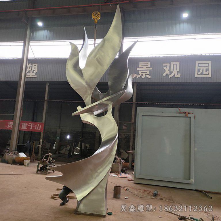 抽象天鹅景区不锈钢雕塑