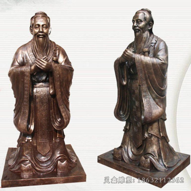 古代孔子广场景观铜雕