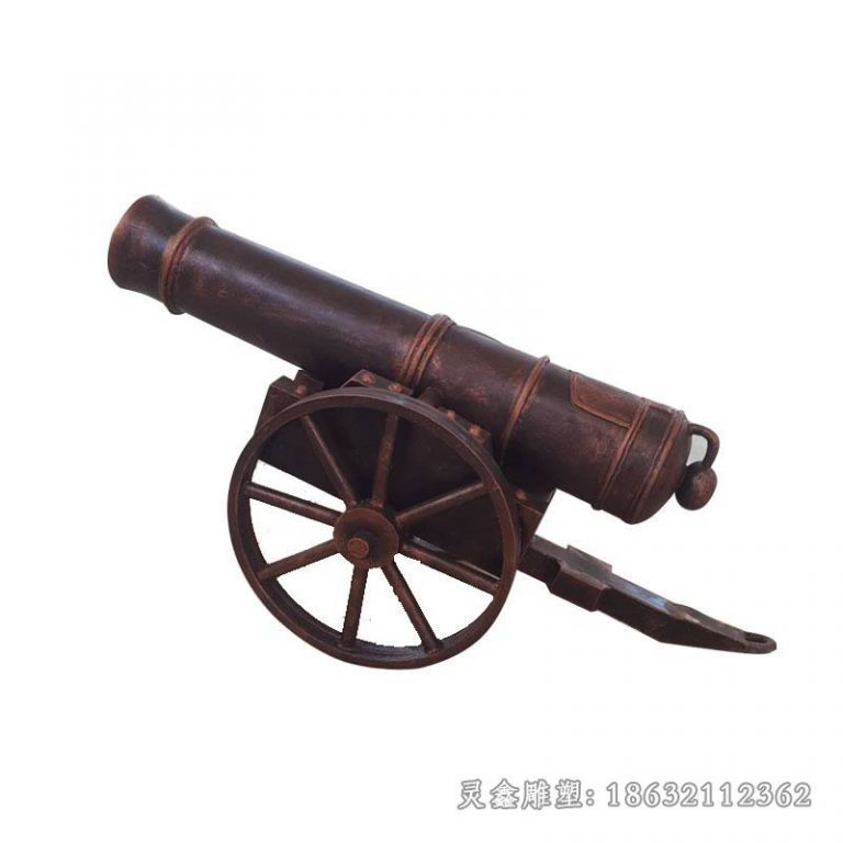 大炮校园景观铜雕