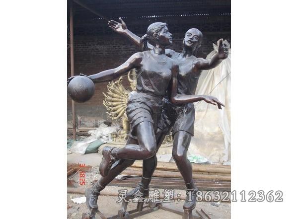 打篮球人物公园铜雕