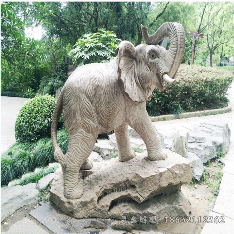 卷鼻大象别墅景观铜雕
