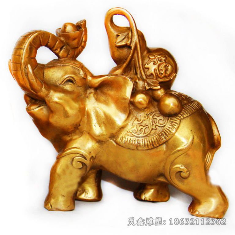 金色大象广场动物铜雕