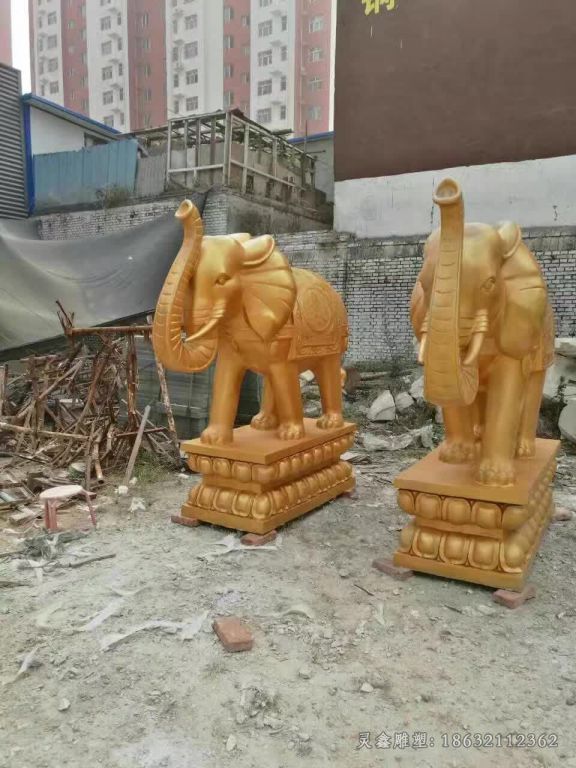 金色大象商场动物铜雕