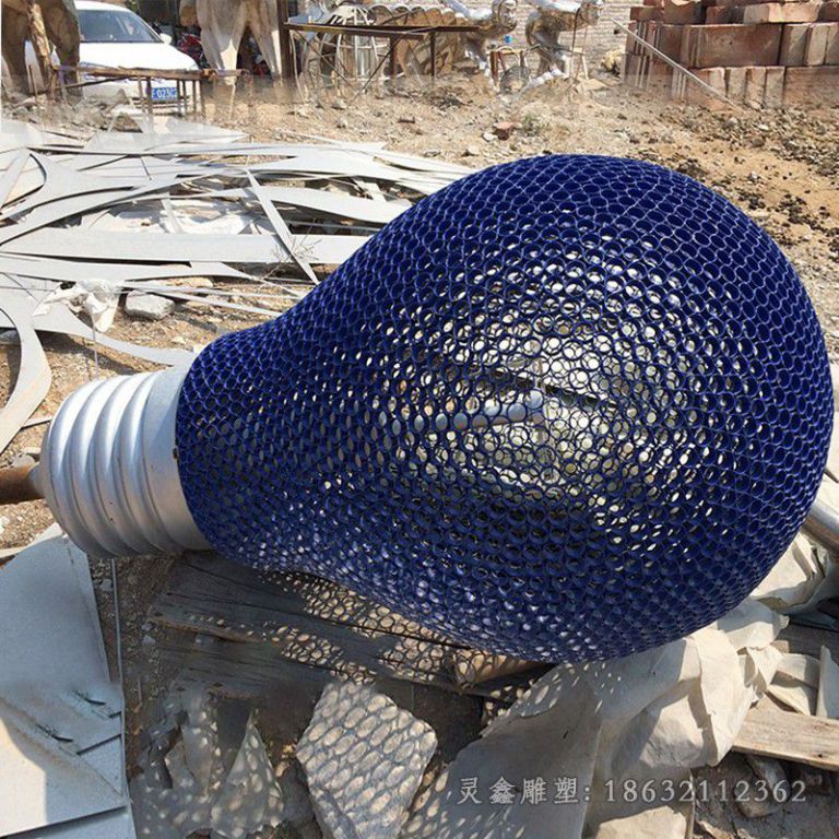 不锈钢灯泡城市景观雕塑