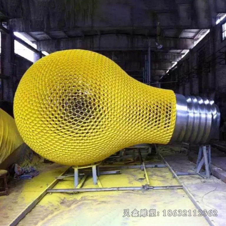 不锈钢灯泡校园景观雕塑