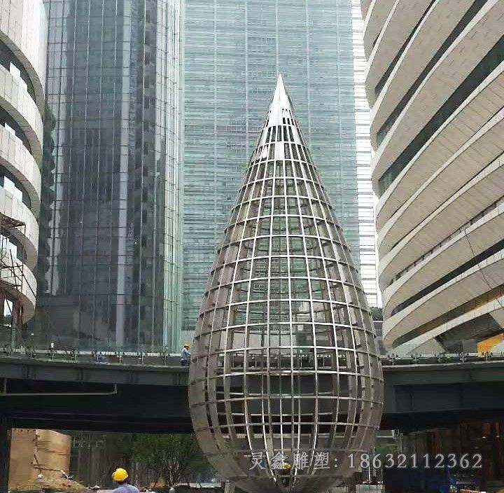 镂空水滴广场不锈钢雕塑