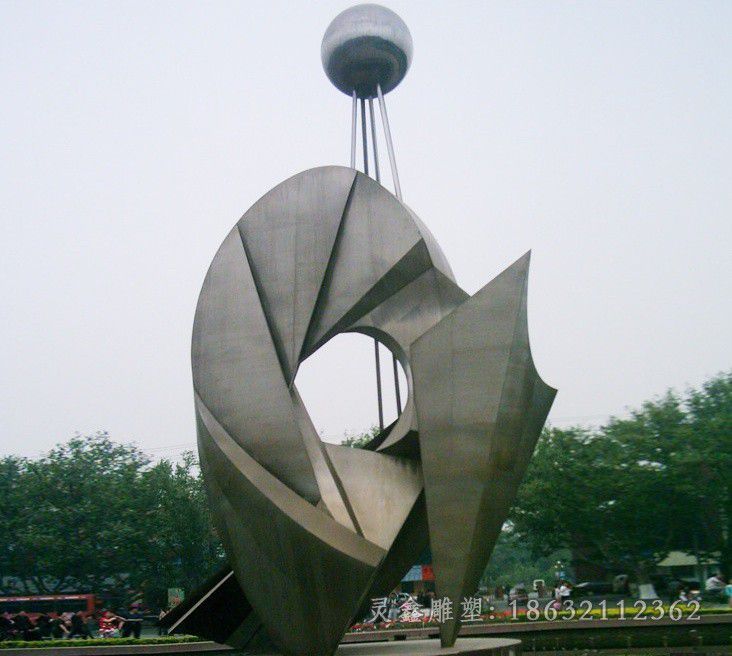 异形圆环不锈钢城市雕塑