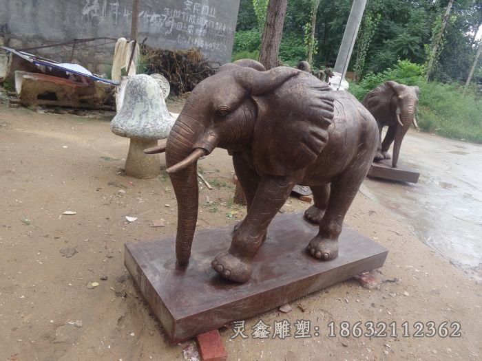 动物大象小区景观铜雕