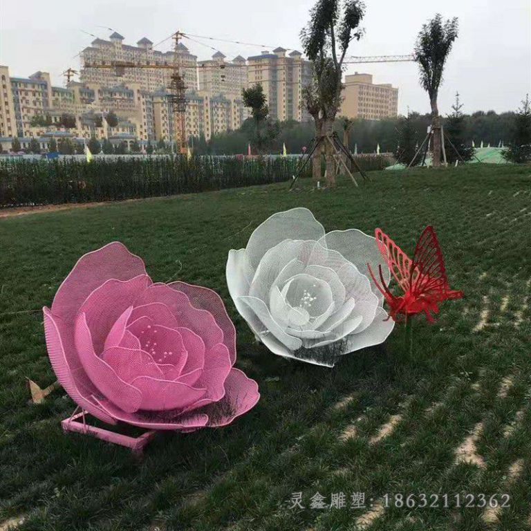 彩绘蝴蝶不锈钢商场雕塑