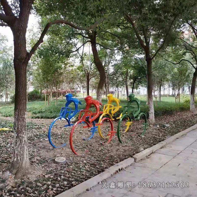 不锈钢自行车景区雕塑