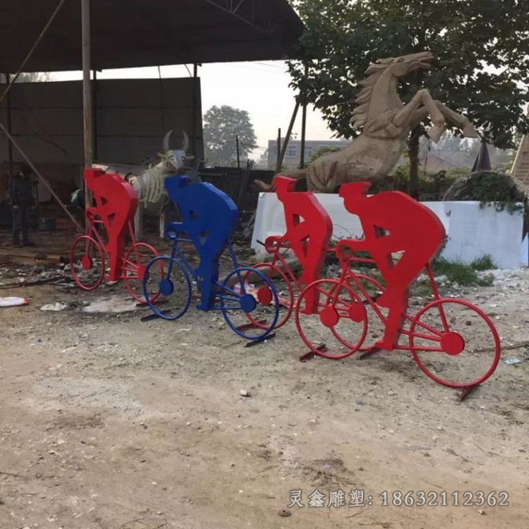 不锈钢自行车商场雕塑
