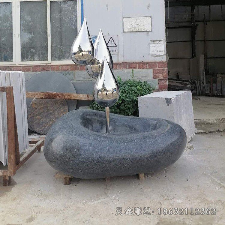 镜面水滴不锈钢广场雕塑