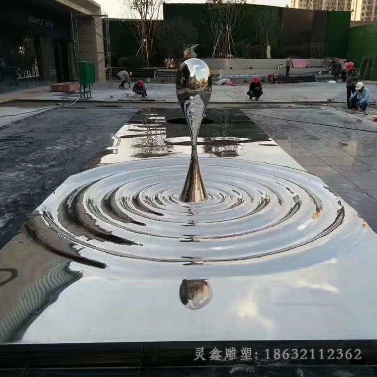 镜面水滴不锈钢户外雕塑