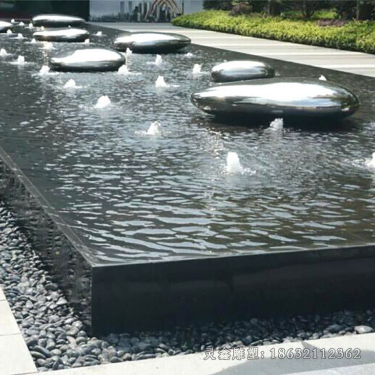 喷泉鹅卵石不锈钢雕塑