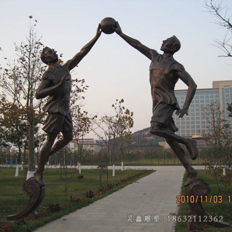 打篮球公园景观铜雕
