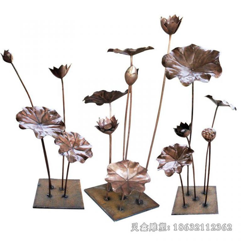 不锈钢钛金色荷花商场雕塑