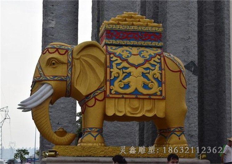 大象校园动物景观铜雕